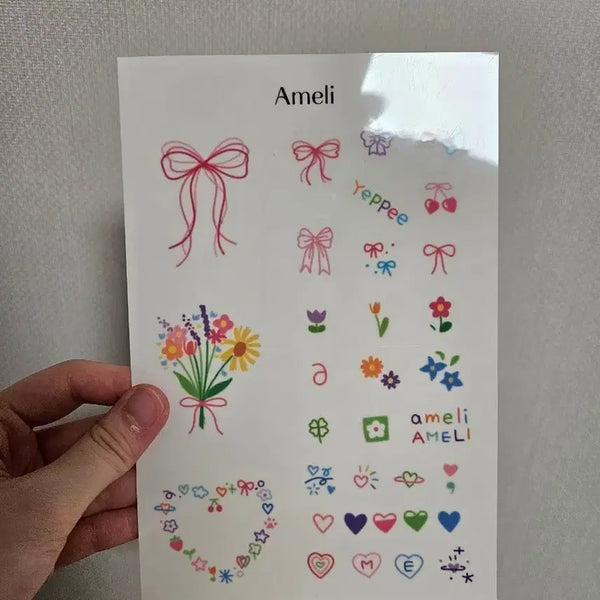 [BUNJANG] Ameli Tattoo Sticker (1 Sheet) / 아멜리 타투스티커 1매