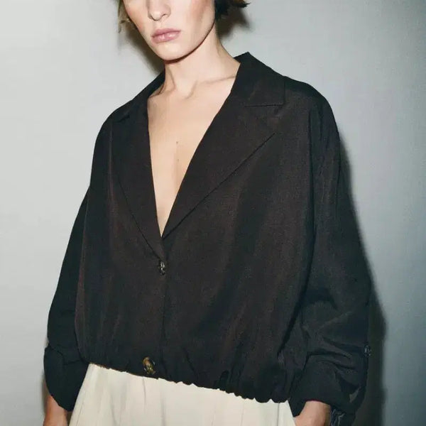 [BUNJANG] Zara Elastic Hem Short Jacket (Size L) / zara 자라 엘라스틱 밑단 쇼트 재킷 새상품