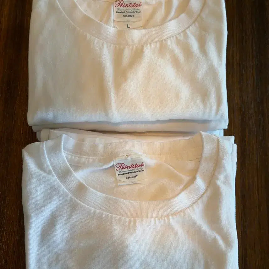 [BUNJANG] Printstar 20s White Short-Sleeve T-Shirt Bundle Set / [L] 프린트스타 20수 화이트 반팔 티셔츠 7장 일괄