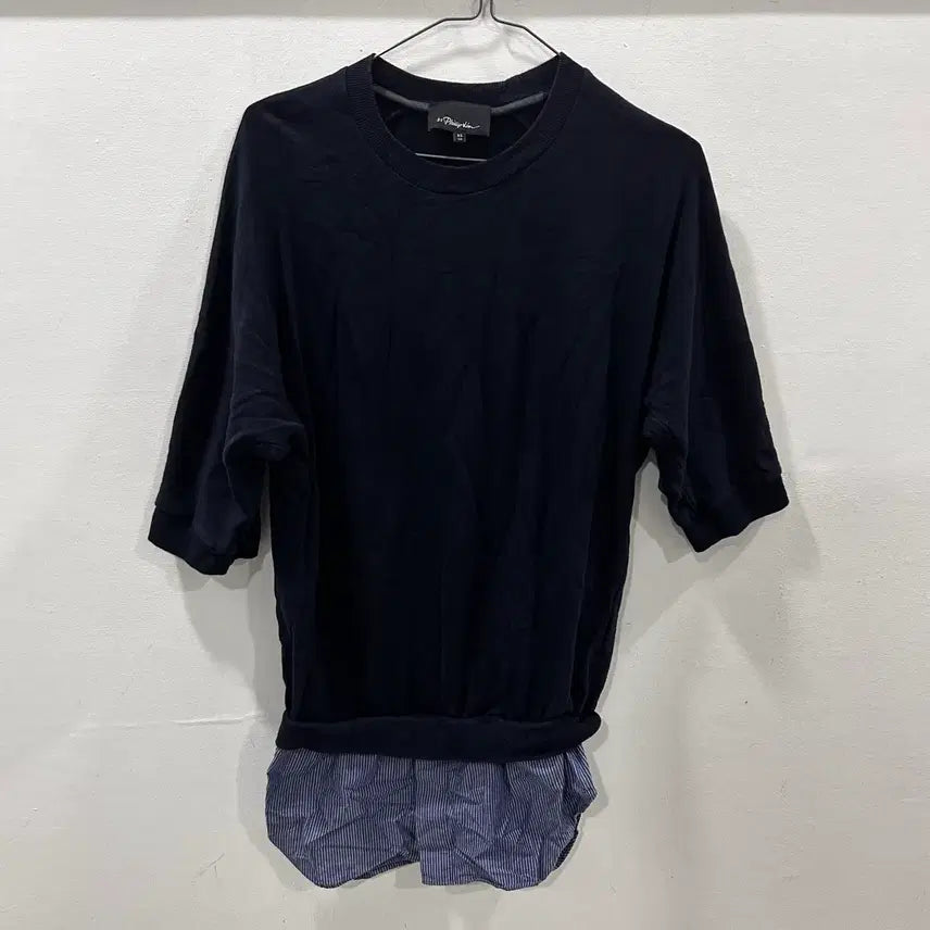 [BUNJANG] 3.1 Phillip Lim Shirt Layered Sweatshirt Navy / 3.1 필립림 셔츠 레이어드 맨투맨