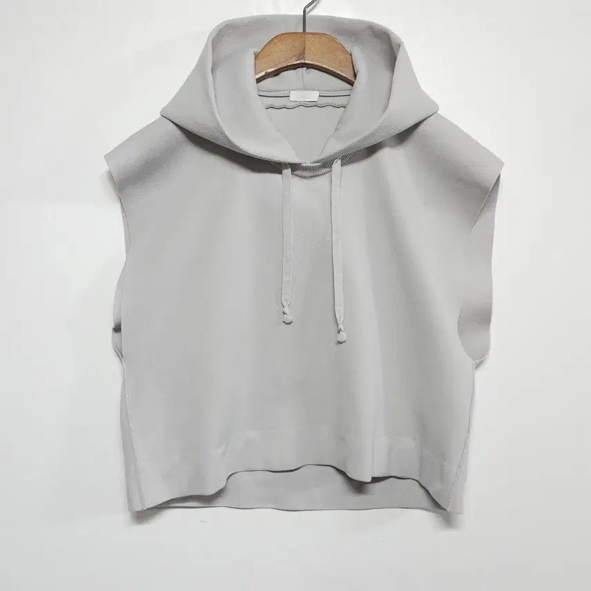 [BUNJANG] Rito Hooded Knit Vest Light Grey / 리토 Rito [55~66] 후드 니트 베스트 라이트그레이