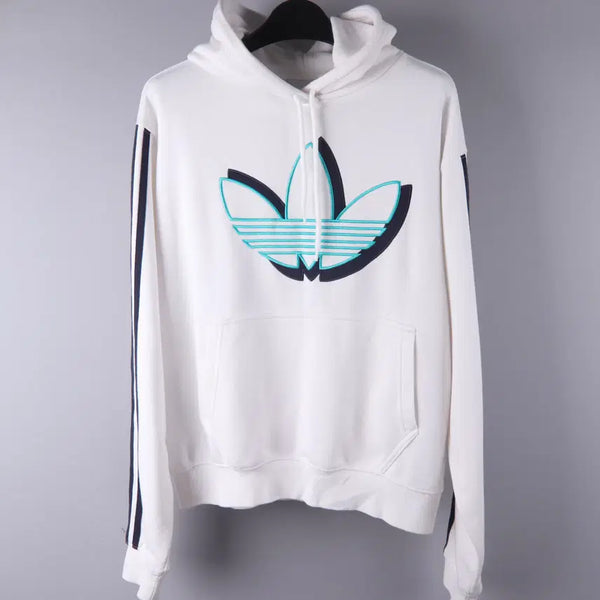 [BUNJANG] Adidas Shadow Trefoil Hoodie White (S) / 아디다스 쉐도우 트레포일 후디 후드티 화이트 (S) 5411