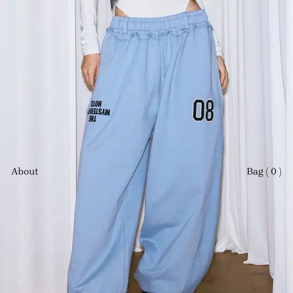 [BUNJANG] Mysterious Hotel '08 Cut-off Sweatpants Blue / 미스테리어스호텔 08 컷오프 스웻팬츠