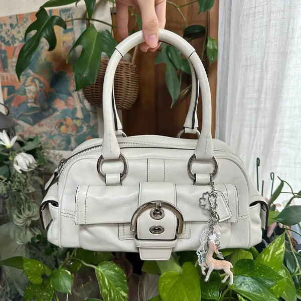 [BUNJANG] Vintage Coach Soho Bag White Leather Shoulder Bag / 빈티지 올드 코치 화이트 소호백 숄더백