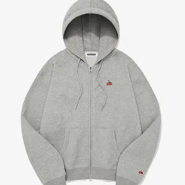 [BUNJANG] Kirsh Cherry Logo Hoodie Zip-up Grey / 키르시 체리 로고 후드집업 그레이