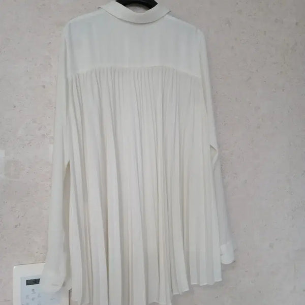 [BUNJANG] ZOOC Ivory Pleated Blouse / ZOOC블라우스 셔츠 아이보리 플리츠