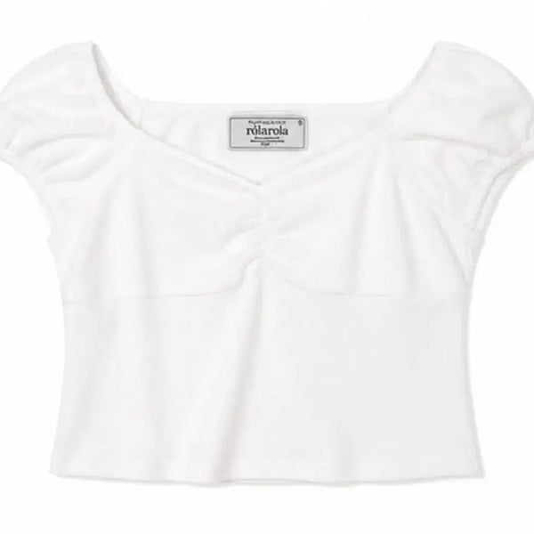 [BUNJANG] Rollercoaster Lace Eyelet T-Shirt Blouse White / 로라로라 레이스 아일릿 티셔츠 블라우스 화이트