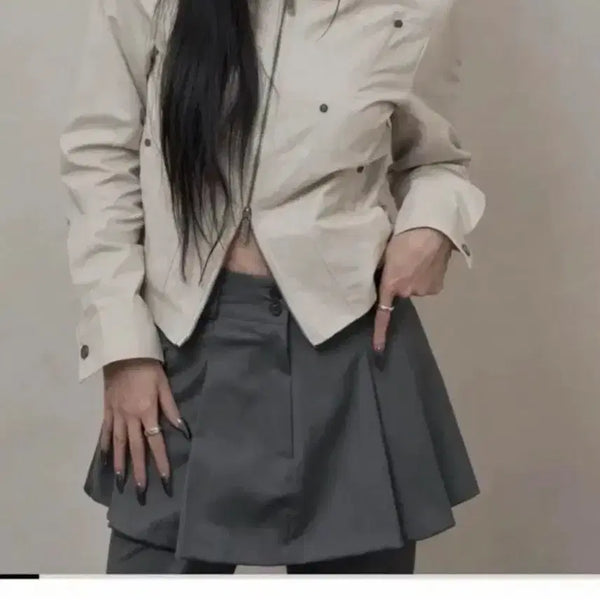 [BUNJANG] Khaki Point Rivet Cotton Jacket / 카키포인트 리벳 코튼 자켓