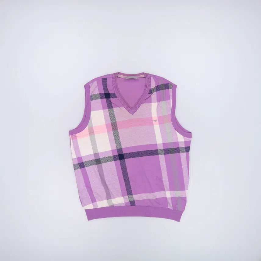 [BUNJANG] PAT Check Knit Vest / 105 PAT 체크 니트 조끼 0824H