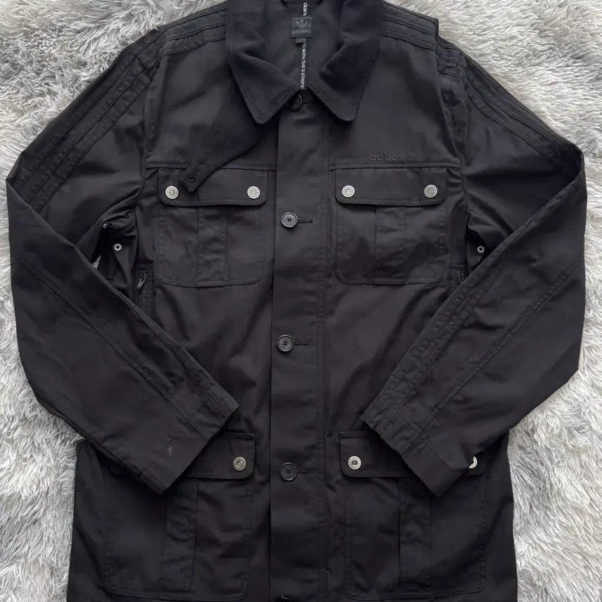 [BUNJANG] Adidas Trefoil 00s Black Field Jacket / 00S 아디다스 트레포일 블랙 야상 자켓