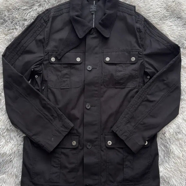 [BUNJANG] Adidas Trefoil 00s Black Field Jacket / 00S 아디다스 트레포일 블랙 야상 자켓