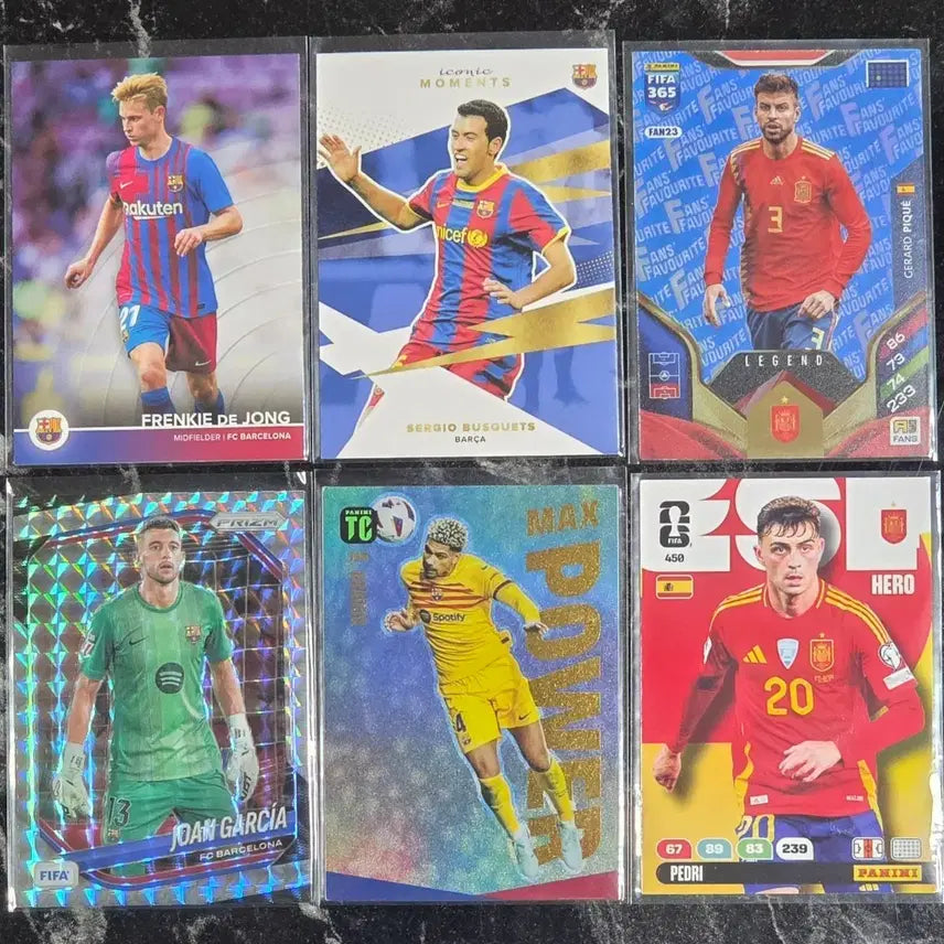 [BUNJANG] FC Barcelona Football Player Card Bundle Set / 바르셀로나 축구선수 카드 6종 일괄 판매