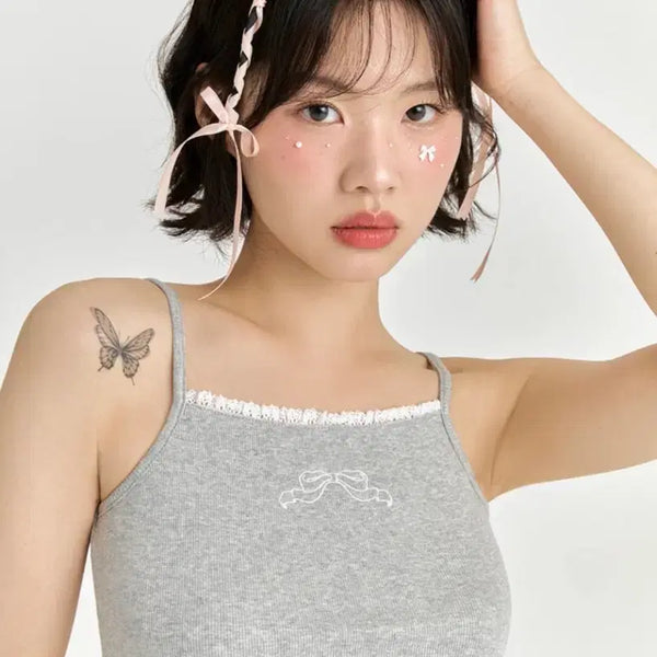 [BUNJANG] Adore Belle Ribbon Sleeveless Top / 아도르벨르리본나시/아도르벨르원피스/아도르벨르스커트/여름나시/아도르벨르플라워캡나시