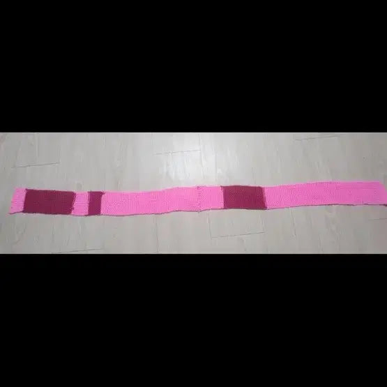 [BUNJANG] Handmade Knit Muffler (Pink & Purple) / 핸드메이드 니트 머플러 핑크&자주