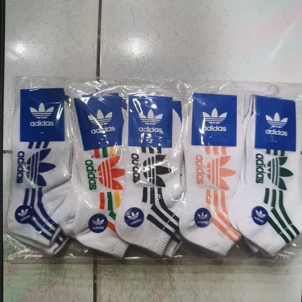[BUNJANG] Adidas Three-Stripes Socks 5-Pair Set / 양말