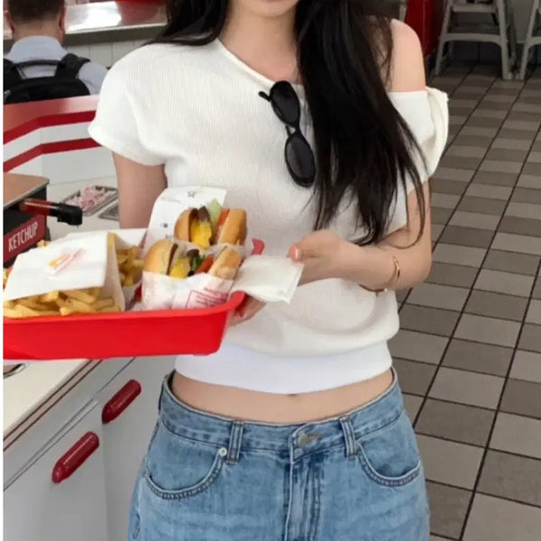 [BUNJANG] Le Plain Hug Waffle T-Shirt White / 르플레인 허그 와플 티