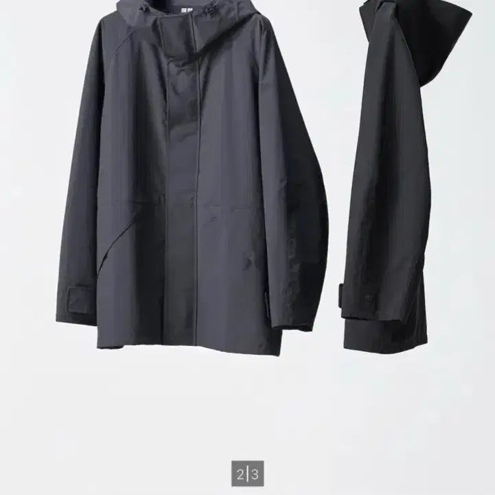 [BUNJANG] Uniqlo Black Tech Utility Parka Dark Grey / 유니클로 블랙 테크 유틸리티 파카 다크 그레이