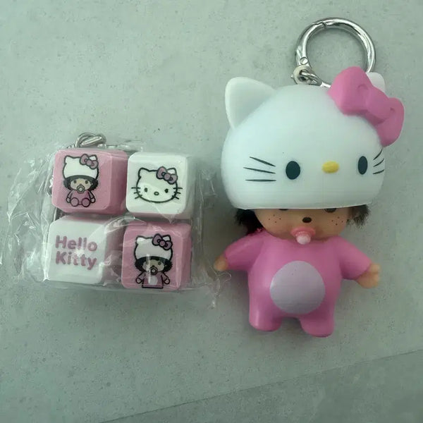 [BUNJANG] Monchhichi Character Keycap Doll Keychain / 캐릭터 몬치치 키캡 인형 키링