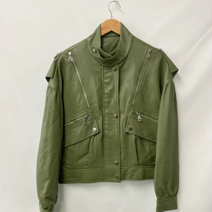 [BUNJANG] Vintage Green Suede Jacket / 261. 빈티지 그린 무스탕 자켓S