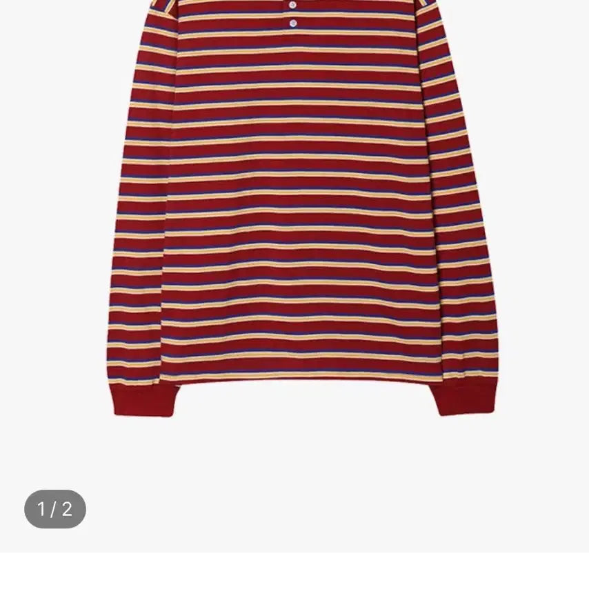 [BUNJANG] Stripe Collar T-Shirt Oversized Fit / 스트라이프 카라 티셔츠 단카라 박스티 새상품 무신사