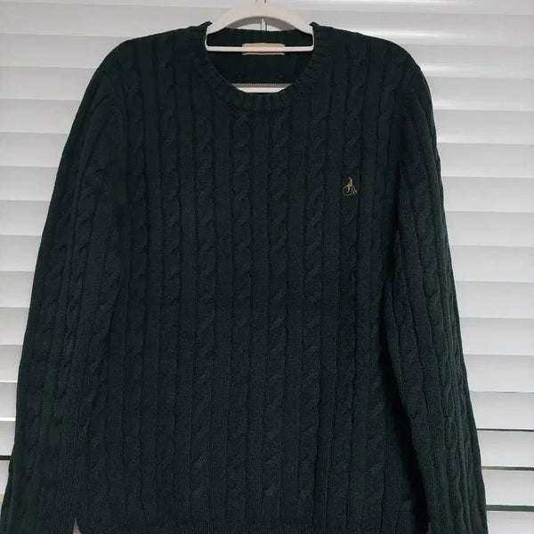 [BUNJANG] Beanpole 100% Wool Cable Knit Pullover Sweater / 빈폴 꽈배기 케이블니트 모100 니트 풀오버