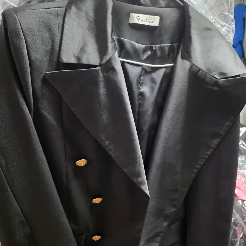 [BUNJANG] Black Double Button Jacket / 블랙 더블 버튼 재킷