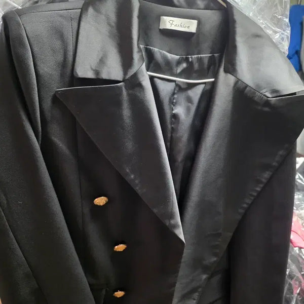 [BUNJANG] Black Double Button Jacket / 블랙 더블 버튼 재킷