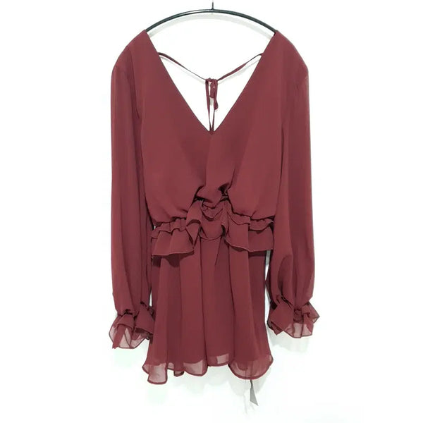[BUNJANG] MISSGUIDED V-Neck Ruffle Dress (M_M2592) / MISSGUIDED 브이넥 러플 원피스 M_M2592