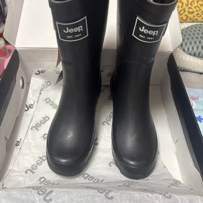 [BUNJANG] Jeep Black Rain Boots / Jeep 장화 블랙