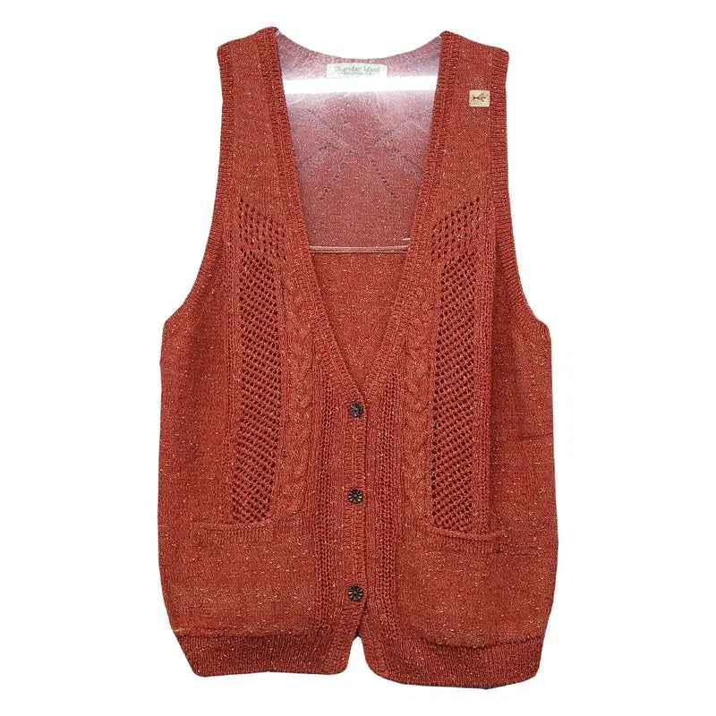[BUNJANG] Thursday Island Brown Knit Vest (S) / 써스데이아일랜드 브라운 니트 조끼 85(S)