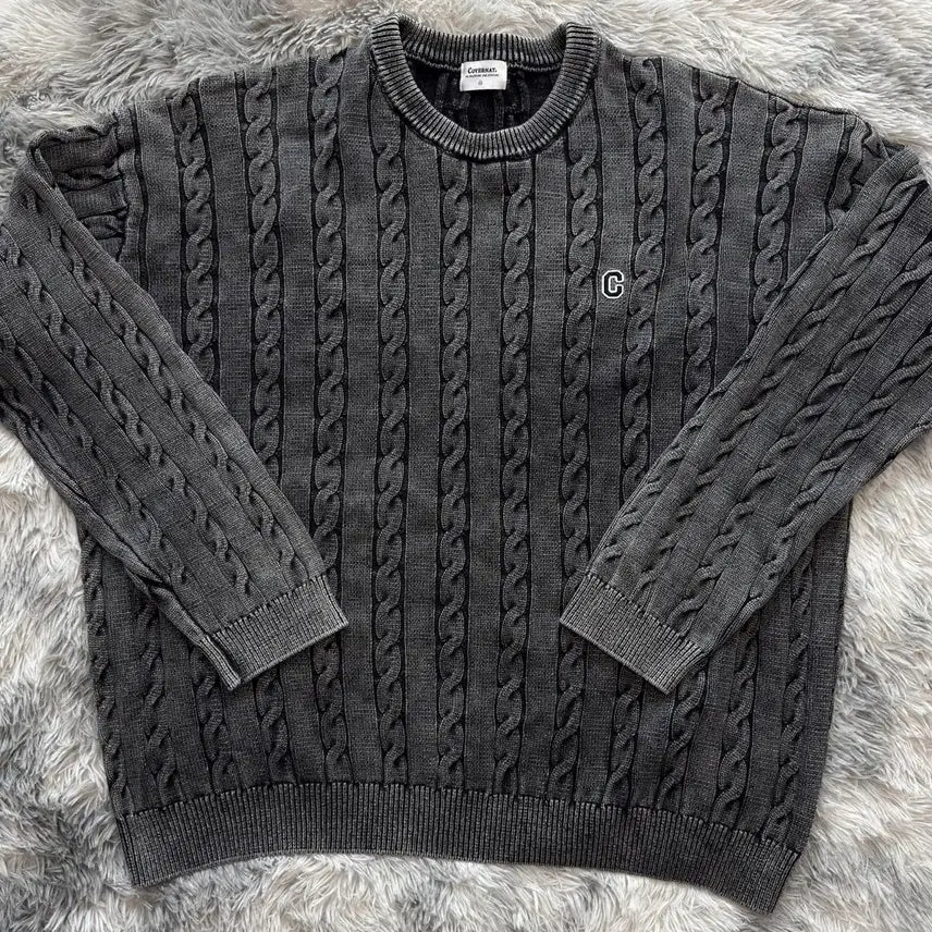 [BUNJANG] Covernat Oversized Cable Knit Sweater / 커버낫 오버핏 케이블 니트 스웨터