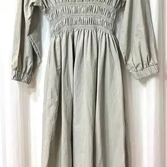 [BUNJANG] Khaki Beige Long Dress / 카키베이지 롱 원피스 거의새것 44-55반