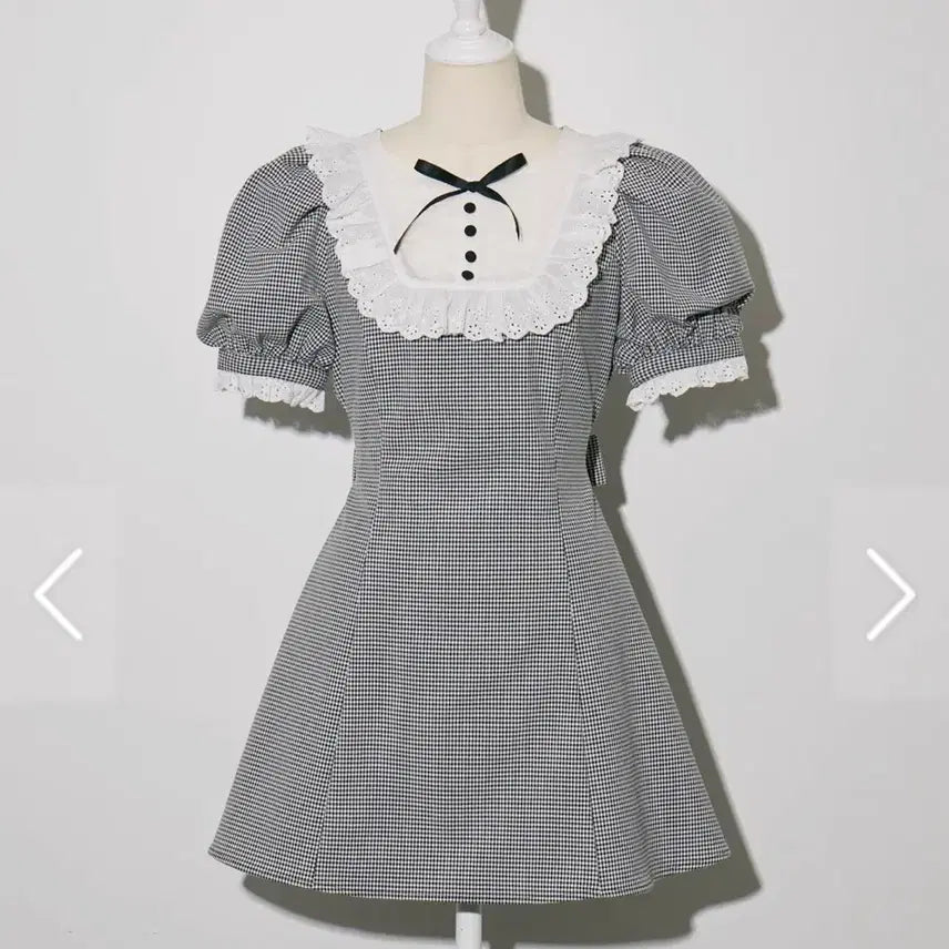 [BUNJANG] Pium Frilly Dolly Gingham Dress / 피움 프릴돌리 원피스 깅엄 치도리 / 걸리 허니뮤 지뢰계 양지뢰