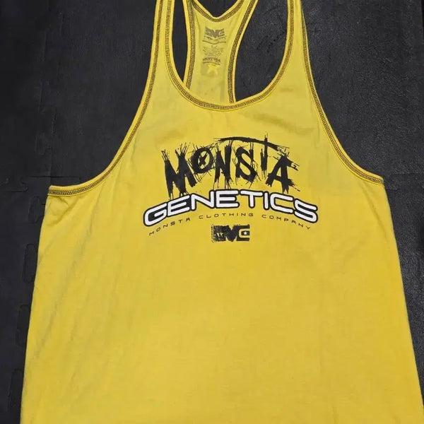 [BUNJANG] Monsta Closing Yellow Tank Top / 몬스타 클로징 옐로우 나시 / 남성 트레이닝 나시