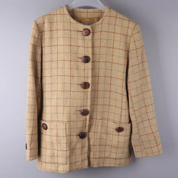 [BUNJANG] Yves Saint Laurent 90s Vintage Check Jacket (Size 42) / (여성) 90s 입생로랑 빈티지 체크 자켓 (42)