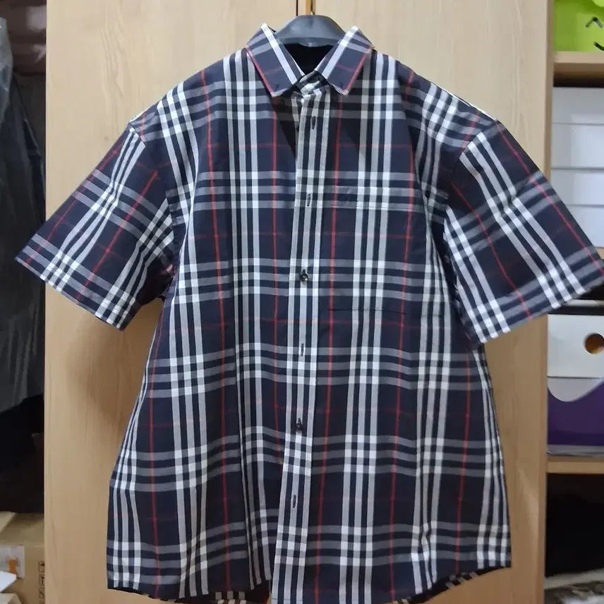 [BUNJANG] Burberry Check Short Sleeve Shirt L (XL) / 버버리 체크 반팔 셔츠