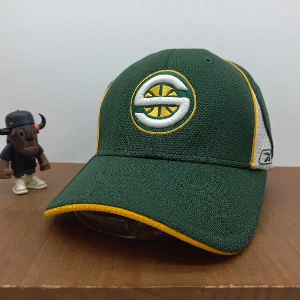 [BUNJANG] Reebok NBA Seattle SuperSonics Snapback Baseball Cap - Green/Yellow / Y2K 올드스쿨 리복 NBA 시애틀 슈퍼소닉스 스냅백 볼캡 야구모자 그린 옐로우