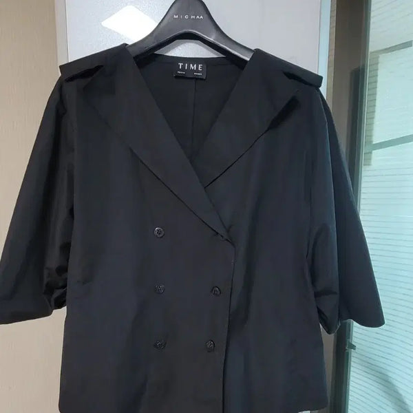 [BUNJANG] TIME Women's Black Short Double-Button Jacket / 타임 여성 숏 자켓 블랙