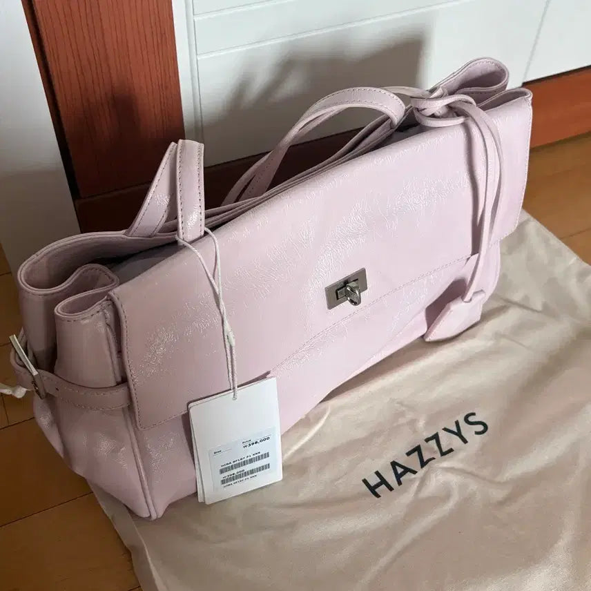 [BUNJANG] Hazzys Aura Commute Leather Light Pink Shoulder Bag M / 헤지스(새것) / 오라 커뮤트 레더 라이트 핑크 숄더백 M