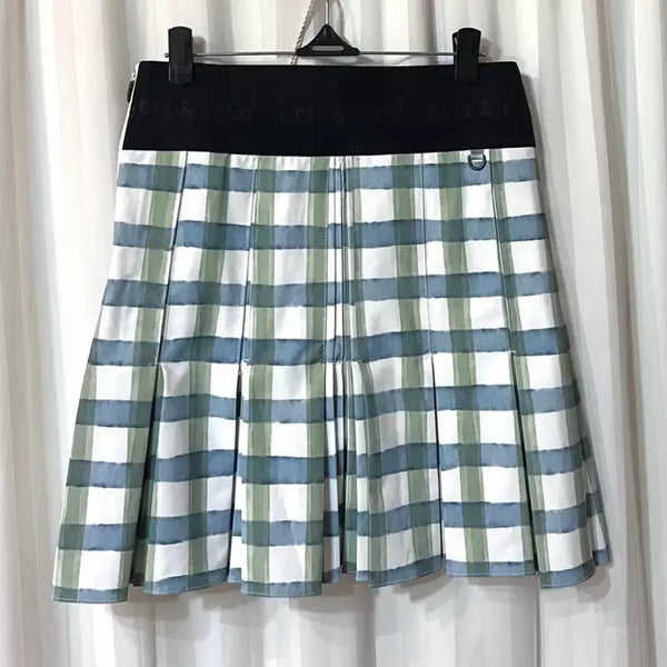 [BUNJANG] GERI & FREAKI Printed Pleated Golf Skirt Green / GERI & FREAKI 프린트 플리츠 골프 스커트 S 그린 거의새것