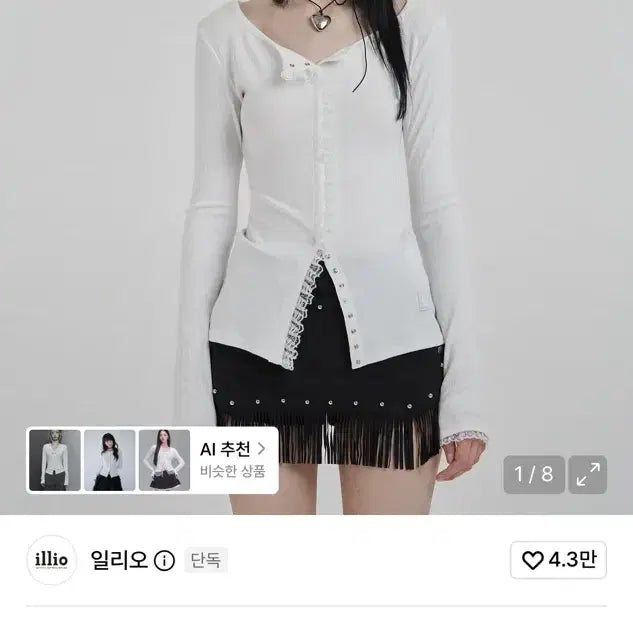 [BUNJANG] ILIEO Lace Trim Cardigan White / 일리오 레이스 트리밍 가디건 화이트