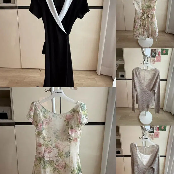 [BUNJANG] Milkcocoa "Eggen Look" Set (2 Dresses, 1 Knit) - New / 밀크코코아 에겐룩 세트 (원피스2, 니트1 미착용 새옷)