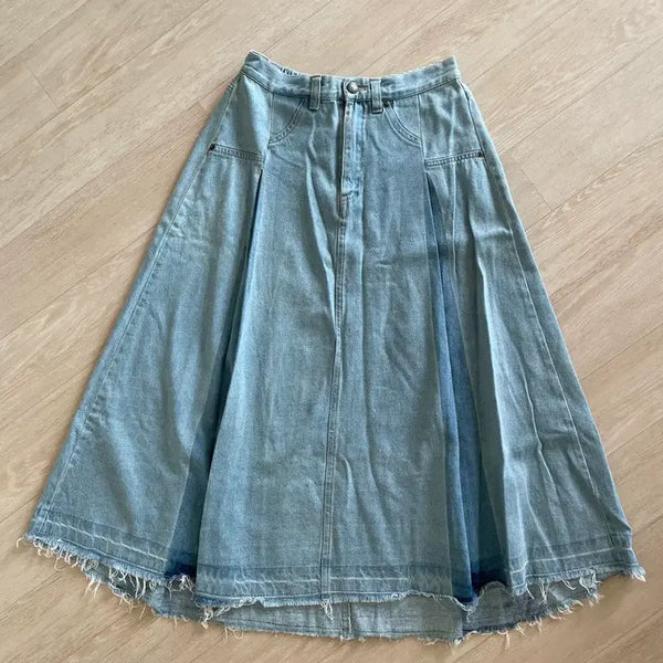[BUNJANG] Vintage Wash Denim Skirt / 데님스커트