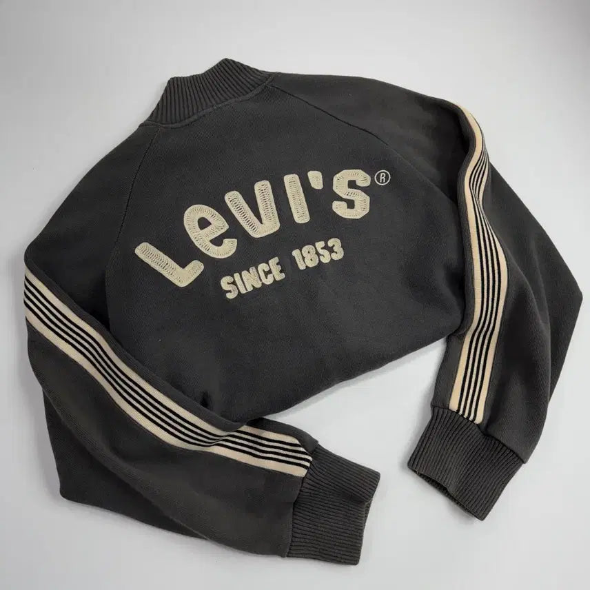 [BUNJANG] Levi's Side Line Back Logo Grey Knit Zip-Up / Levi's  리바이스 사이드 라인 백로고 그레이 니트집업