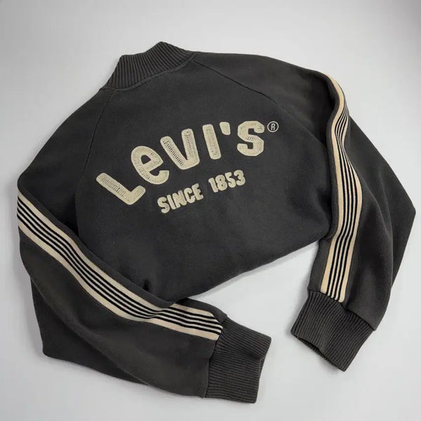 [BUNJANG] Levi's Side Line Back Logo Grey Knit Zip-Up / Levi's  리바이스 사이드 라인 백로고 그레이 니트집업