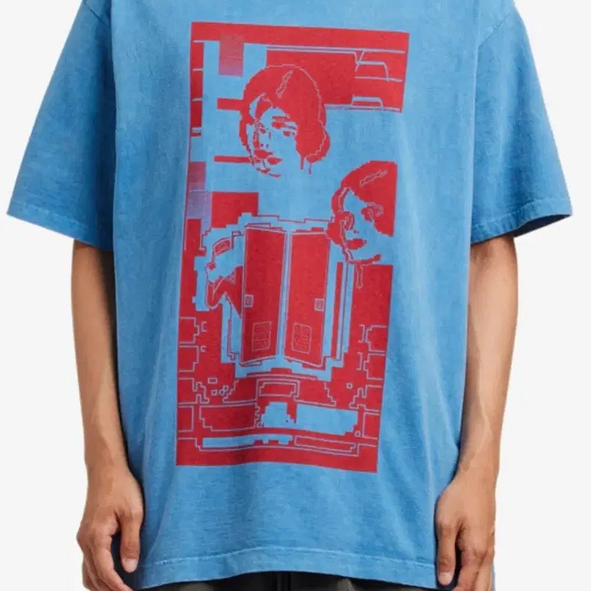 [BUNJANG] Overdyed Site Sheer T-Shirt - Blue / 오버다이 MD 사이트시어 티셔츠 블루