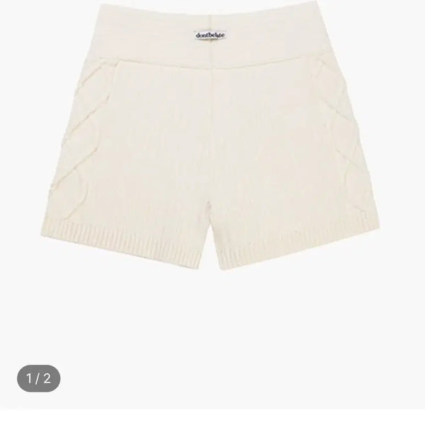 [BUNJANG] De'ov The Lorain Soft Cable Knit Shorts Ivory / 소프트 케이블 니트 숏츠 아이보리 드오브 더로랑 황언니 하나언니