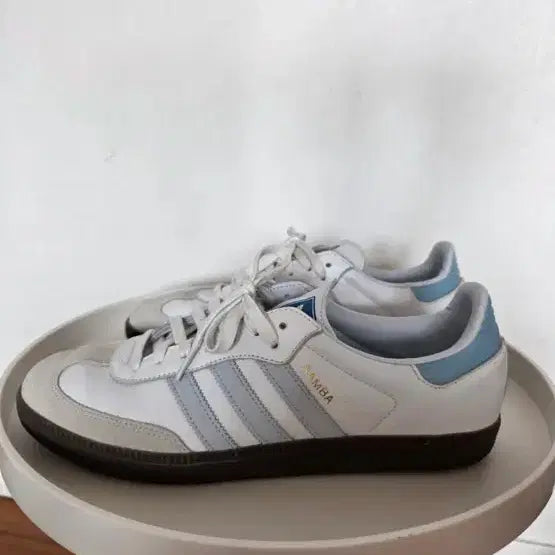 [BUNJANG] Adidas Samba White/Sky Blue - Size 290 / 290) 아디다스 삼바 흰색/하늘색