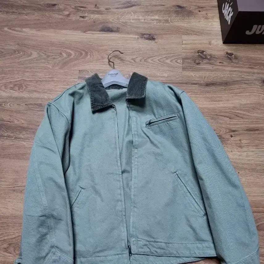 [BUNJANG] GU Washed Cotton Work Jacket Olive / GU 워시드 코튼 워크 자켓 올리브