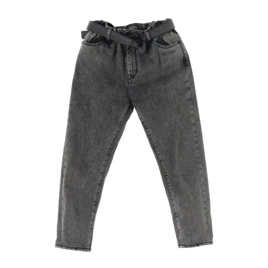 [BUNJANG] Off-White Slim Low Crotch Belted Denim Pants / 오프화이트 슬림 로우 크로치 벨티드 데님 팬츠
